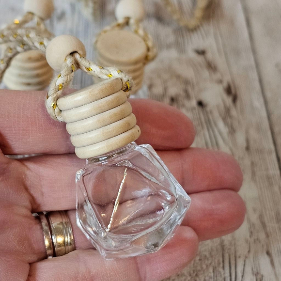 Car Air Freshener empty bottles, Clear, Beige, Glass - Picture 4 of 8